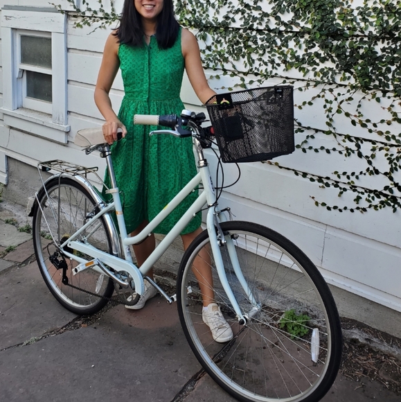 J Crew kelly green eyelet cotton garden midi dress size 2 - Picture 9 of 9
